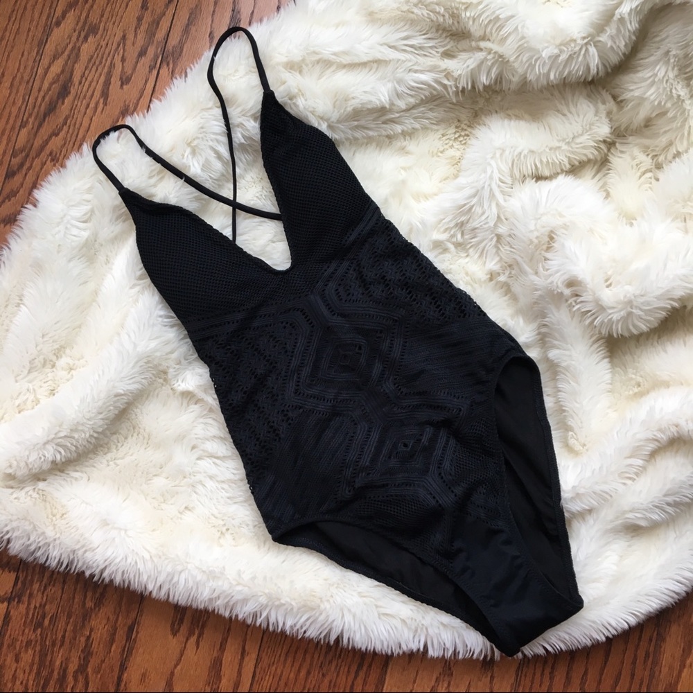 SOLD | crochet plunge one-piece swimsuit | - Picture 2 of 8